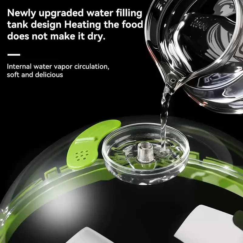 Microwave Splatter Cover with Steamer – Clear, Built-in Steaming Tray