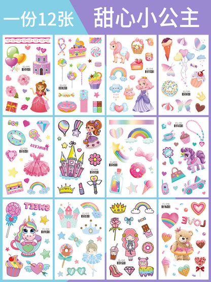 Cartoon Glitter Tattoo Stickers