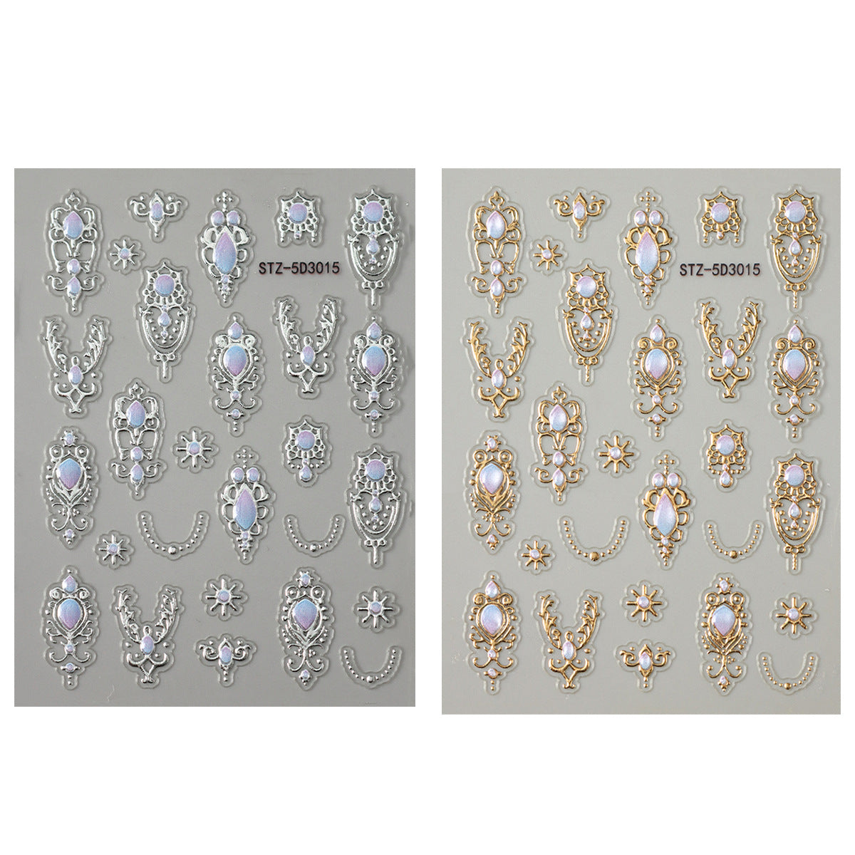 Gold Foil Luxury Embossed Nail Stickers