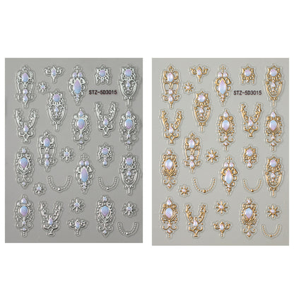 Gold Foil Luxury Embossed Nail Stickers