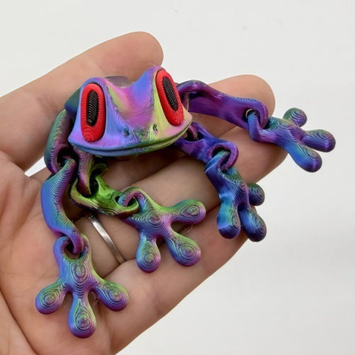 Trending 3D Magnetic Frog Figurine with Movable Joints, Fun Decorative Fridge Magnet