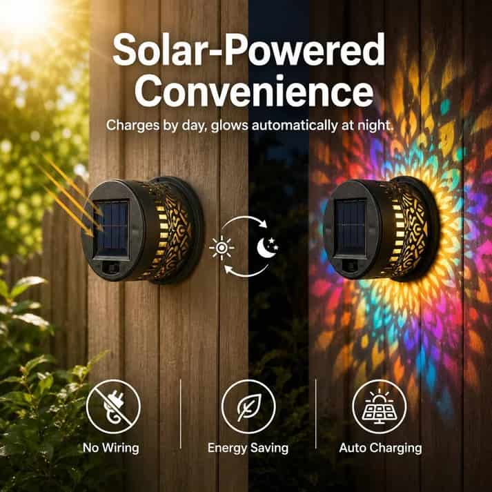 🌼 ☀️Solar Garden Projection Light – Waterproof Auto ON/OFF Outdoor Decorative Landscape Lamp