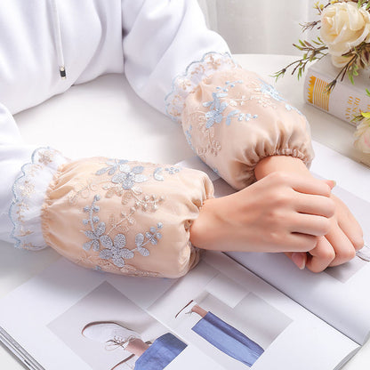 1 Pair Women's Elegant Floral Lace Sleeve Cuffs