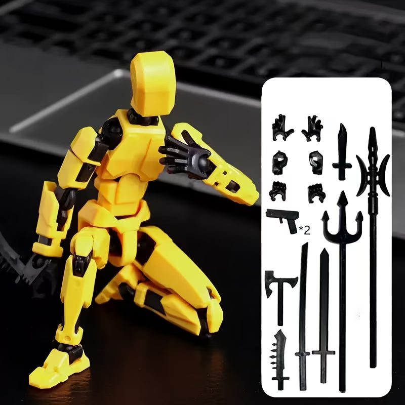 DIY Buildable Articulated Action Figure Toy with Movable Joints