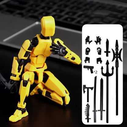 DIY Buildable Articulated Action Figure Toy with Movable Joints