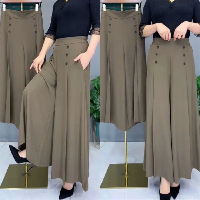 Stylish Pleated Wide-Leg Pants -Comfort & Slim