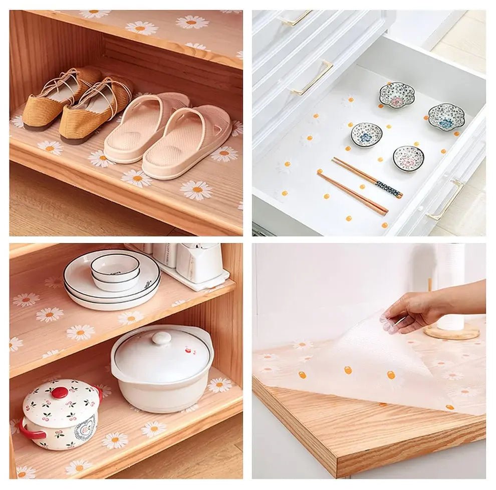 【45×300cm】Waterproof Drawer & Cabinet Shelf Liner – Non-Slip & Oil-Proof, Cut-to-Size