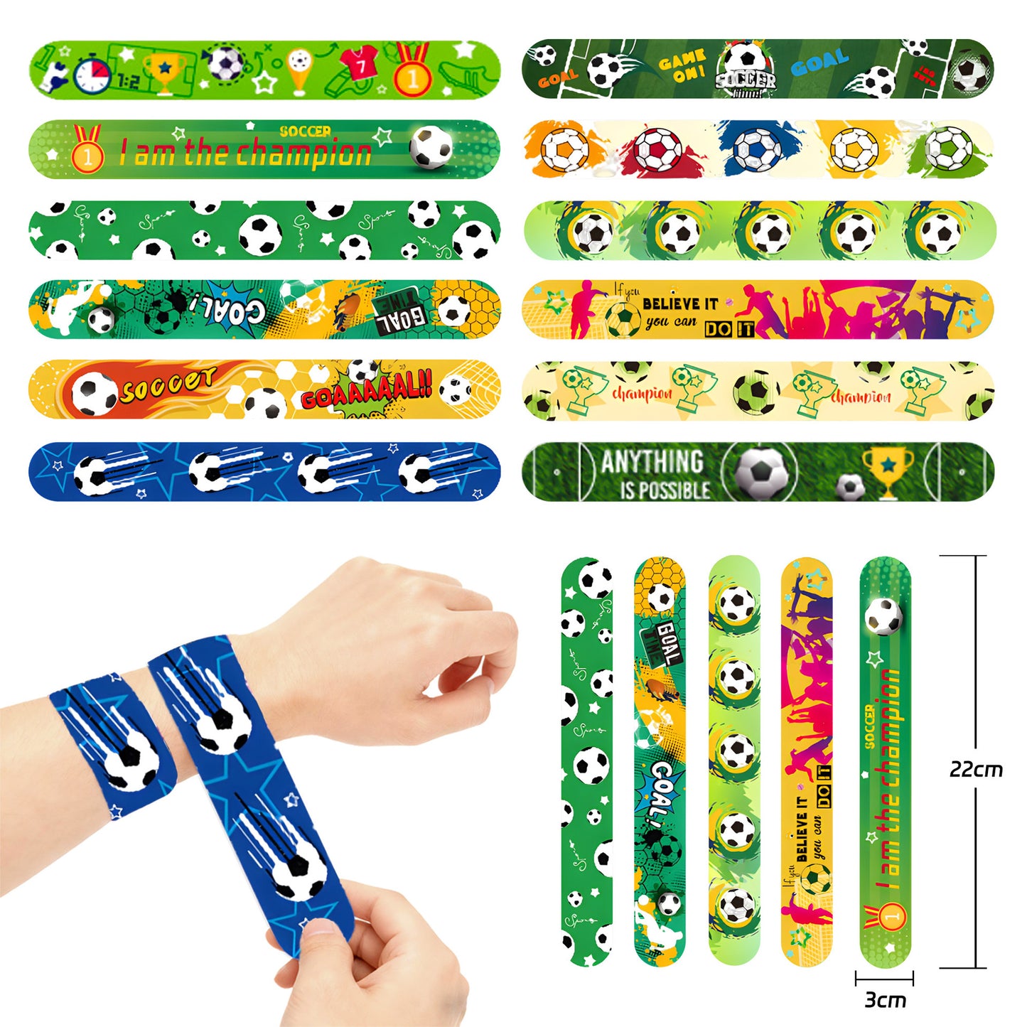12 Pcs Colorful Slap Cartoon Bracelets Toy