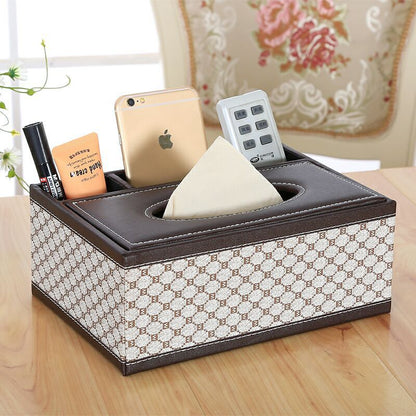 Multi-Functional Tissue & Remote Control Organizer Box with 4 Compartments