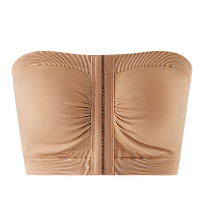 Plus Size Strapless Front Buckle Breathable Bra