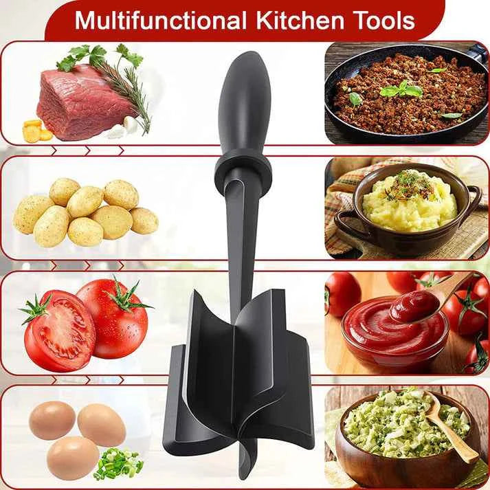 Meat Chopper & Shredder – Heat Resistant Ground Beef Smasher & Scraper, Non-Stick Pan Safe Cooking Tool