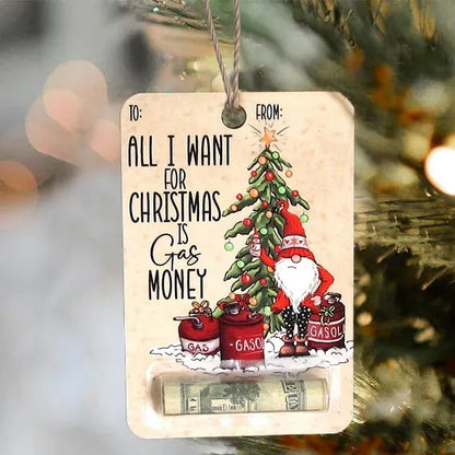 Handcrafted Wooden Christmas Money Clip Gift Ornament