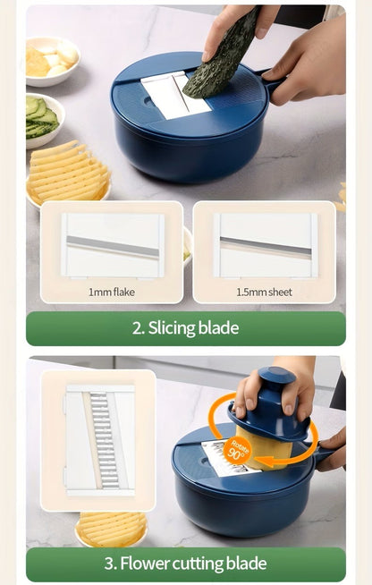 12-in-1 Multifunctional Vegetable Chopper – Easy Slicing&Grating for Everyday Cooking