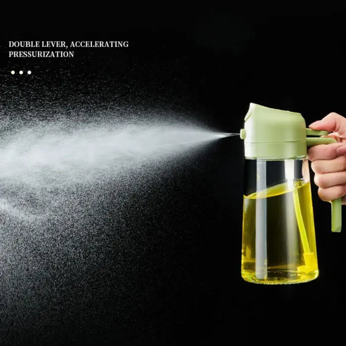 2-in-1 Glass Oil Spray Bottle with Pourer