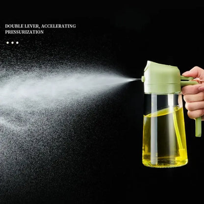 2-in-1 Glass Oil Spray Bottle with Pourer