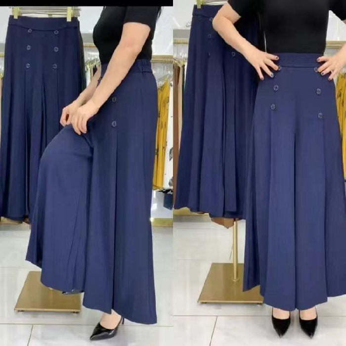 Stylish Pleated Wide-Leg Pants -Comfort & Slim