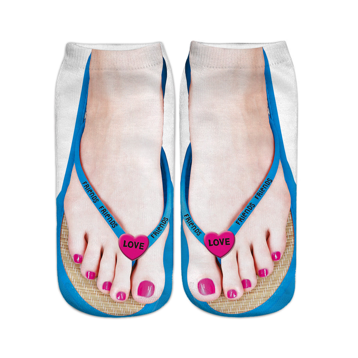 Unisex Printed Flip-Flop Socks