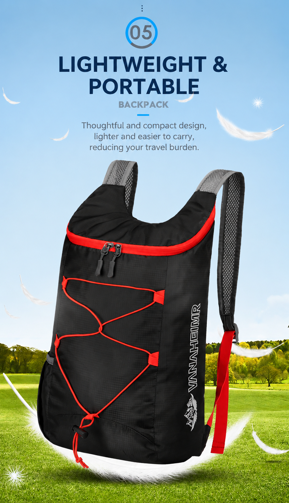 Lightweight Outdoor Backpack – Foldable for Travel, Hiking & Cycling