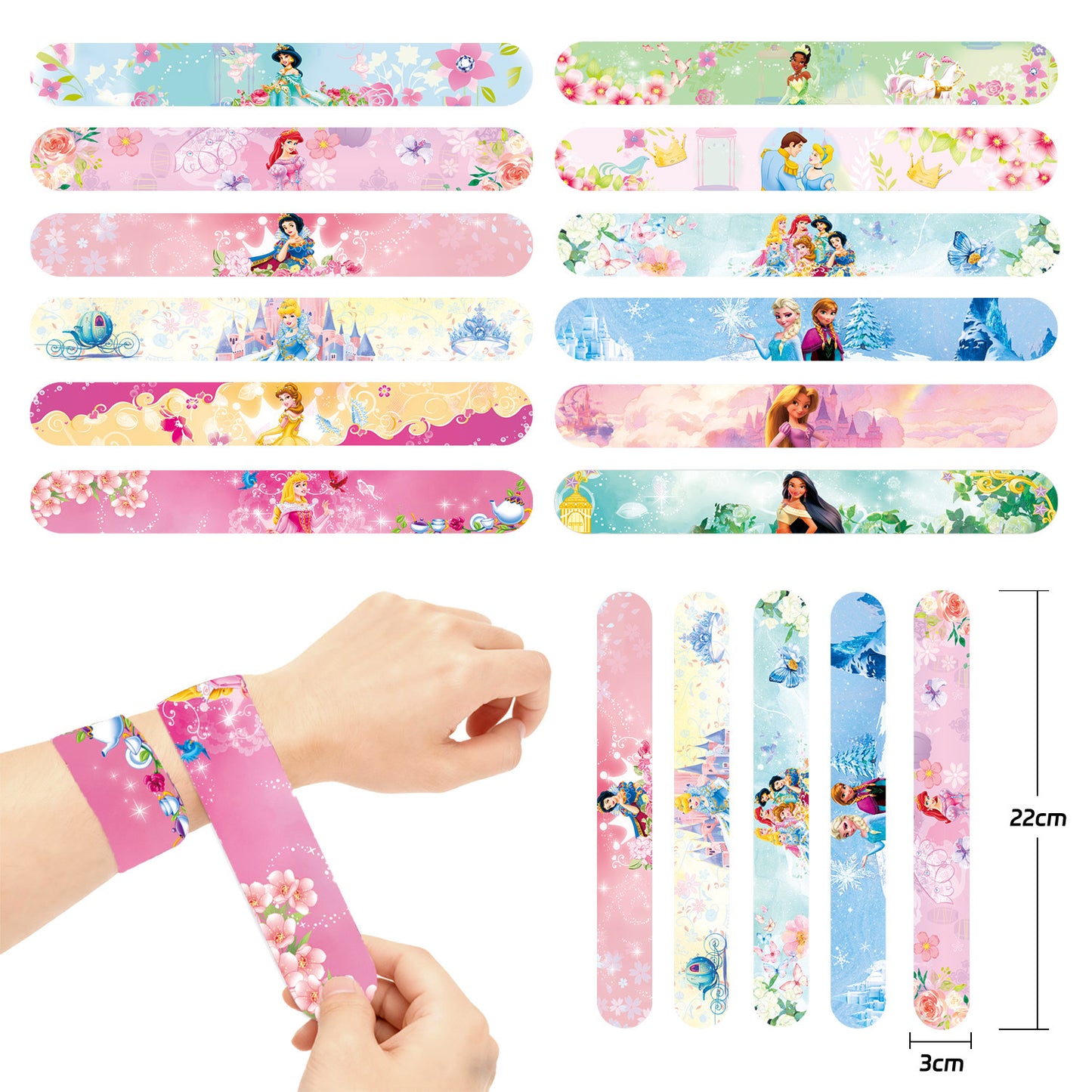 12 Pcs Colorful Slap Cartoon Bracelets Toy