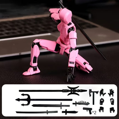 DIY Buildable Articulated Action Figure Toy with Movable Joints