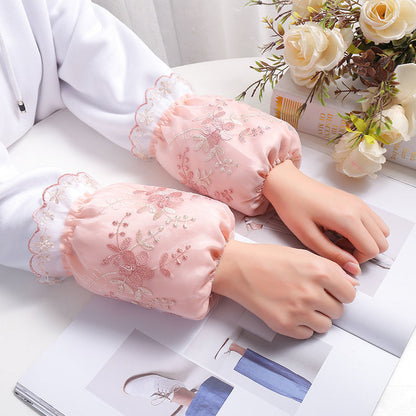 1 Pair Women's Elegant Floral Lace Sleeve Cuffs