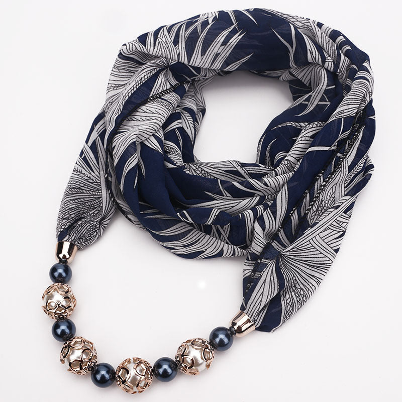 Multifunctional Chiffon Beads Pendant Scarf