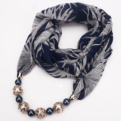Multifunctional Chiffon Beads Pendant Scarf
