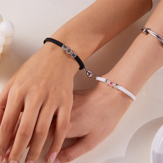 Fashion heart - shaped luminous magnetic buckle bracelet set