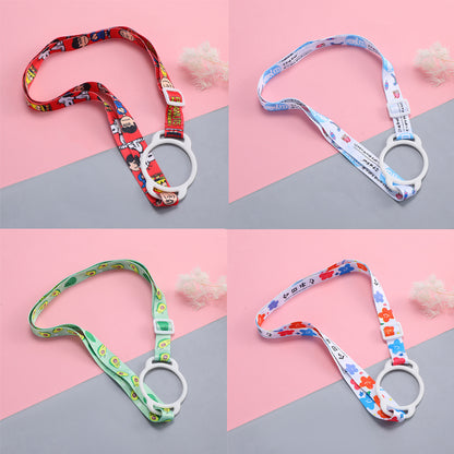 Cartoon Water Bottle Strap Lanyard | Portable Crossbody Holder with Silicone Ring for Cup, Bottle, Drink