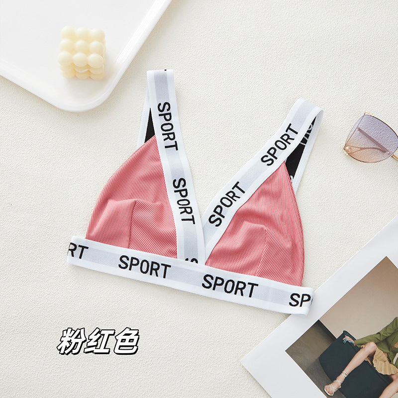 Women's Letter-Print Casual Sports Bra