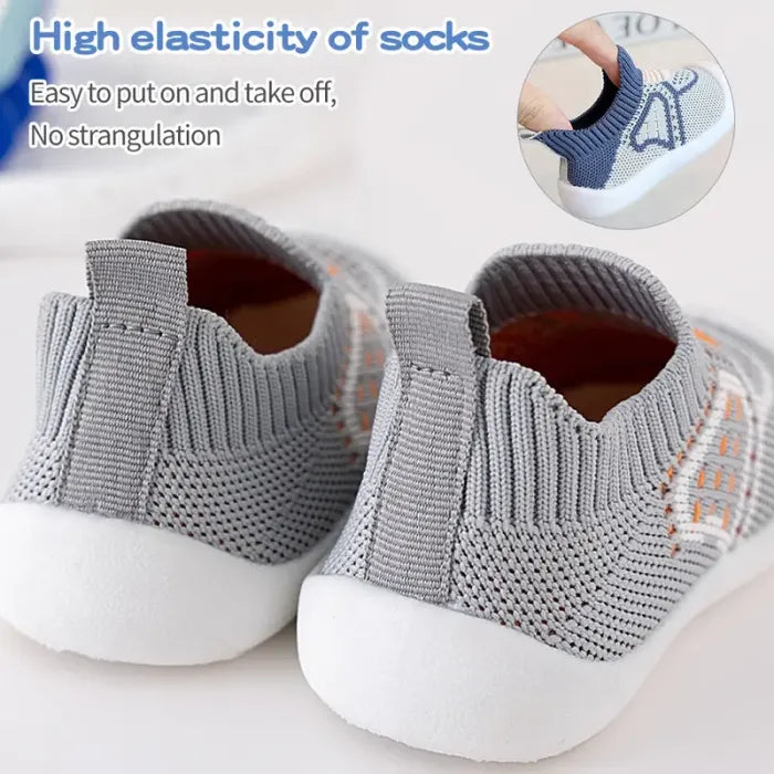 👶Baby Non-Slip Shoes – Breathable Mesh, Rubber Sole, for Home & Outings