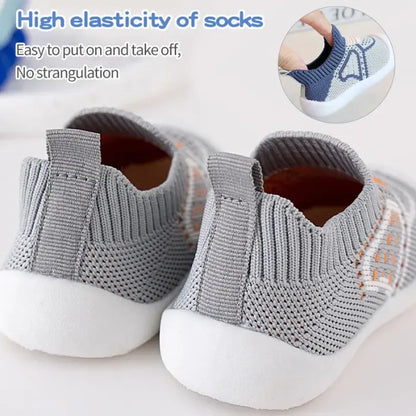 👶Baby Non-Slip Shoes – Breathable Mesh, Rubber Sole, for Home & Outings