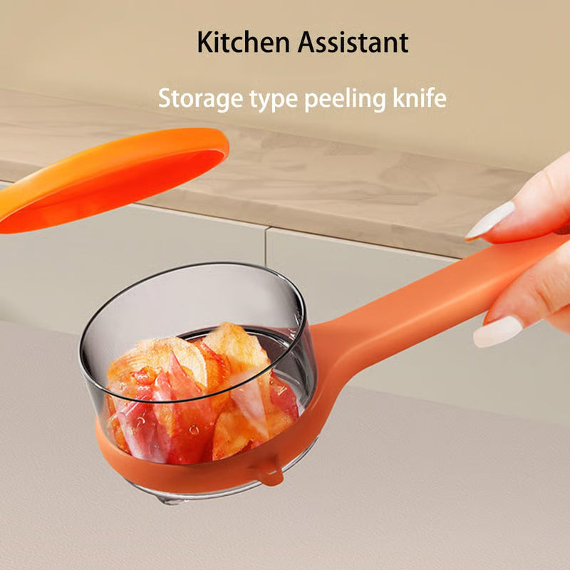 🥔🍎Double-Sided Stainless Steel Peeling Knife – Sharp Dual-Edge, Left/Right Handed, with Storage Box, Kitchen Essential