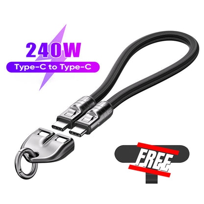 Type-C to Type-C 240W Charging Cable with Wearable Bracelet Design