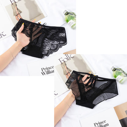 Sexy Lace Sheer Mesh Hollow-Out Panties for Women