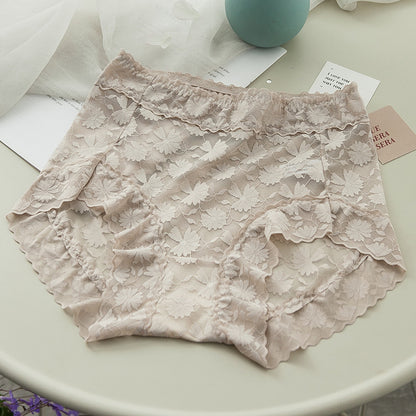 Sexy Seamless Thin Lace Silk Care Panties