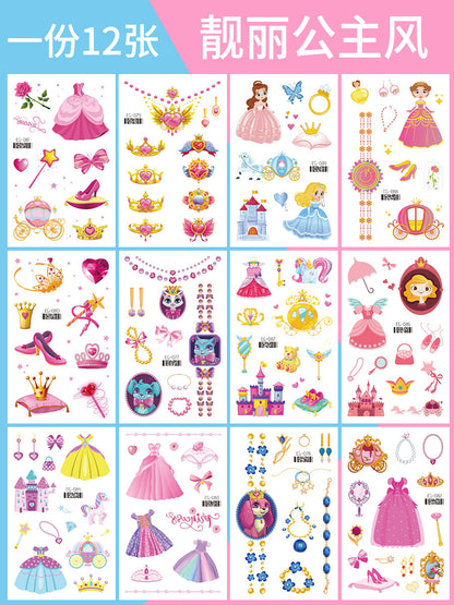 Cartoon Glitter Tattoo Stickers