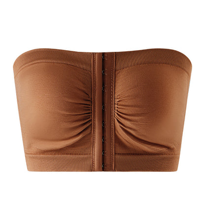 Plus Size Strapless Front Buckle Breathable Bra