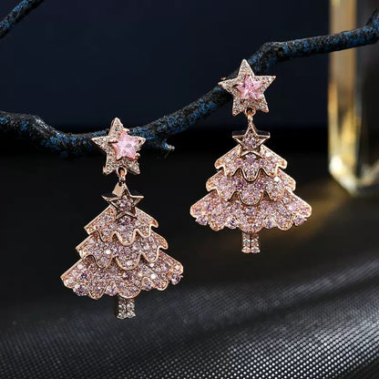 Shiny Christmas Tree Earrings