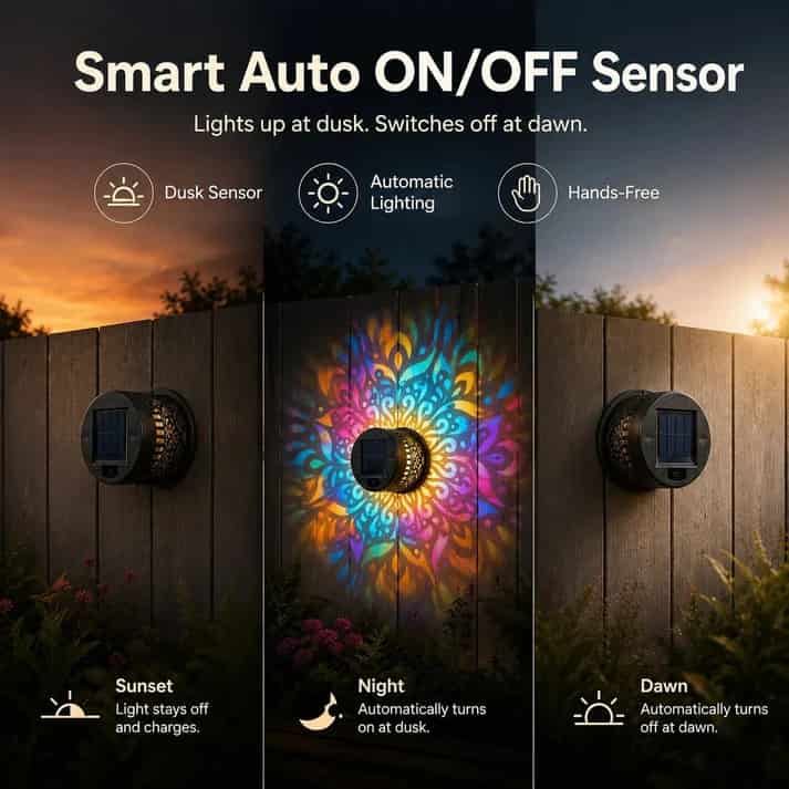 🌼 ☀️Solar Garden Projection Light – Waterproof Auto ON/OFF Outdoor Decorative Landscape Lamp