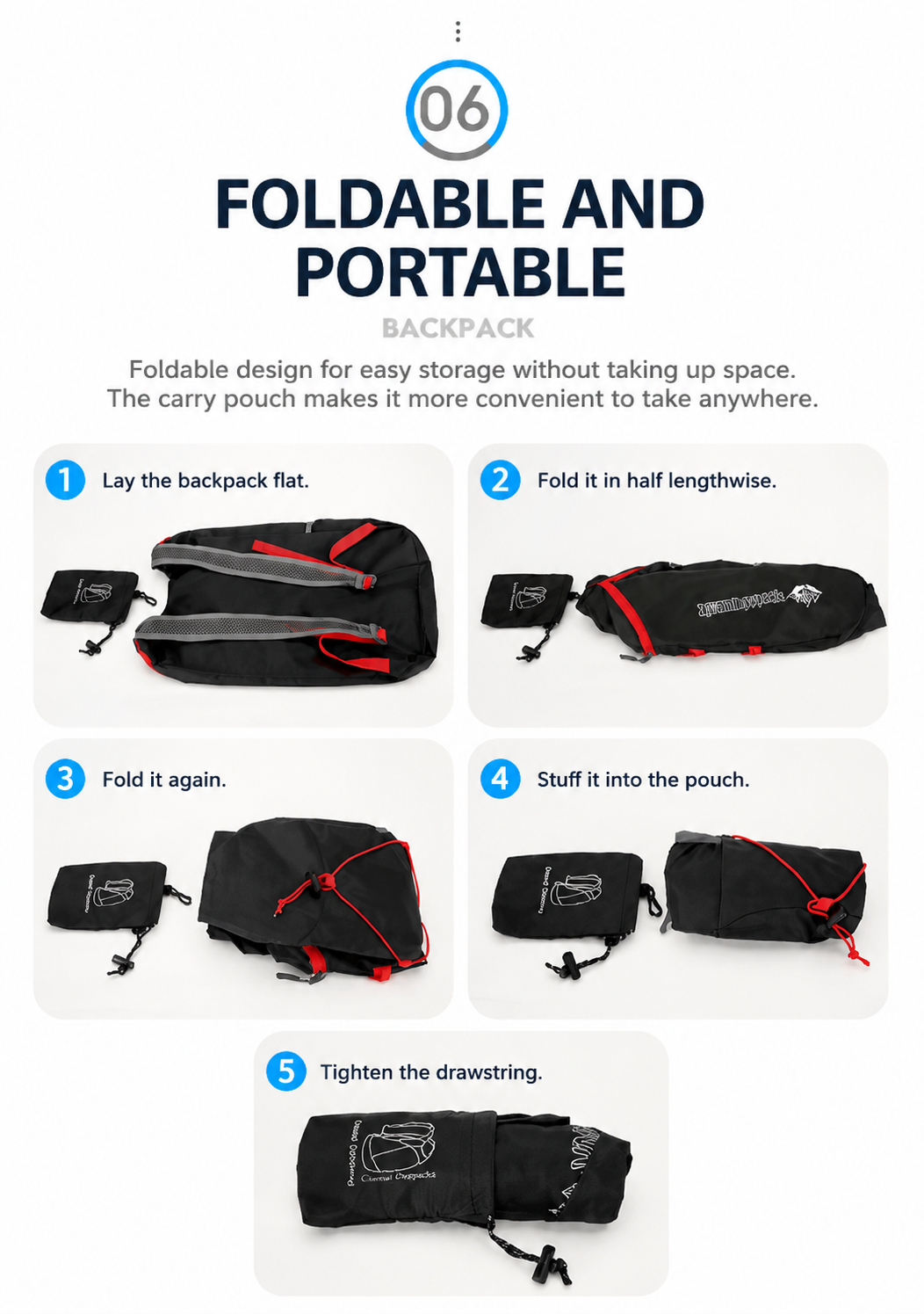 Lightweight Outdoor Backpack – Foldable for Travel, Hiking & Cycling