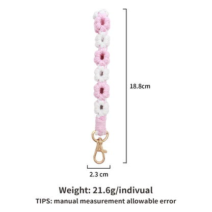 Soft Floral Hand-Woven Keychain