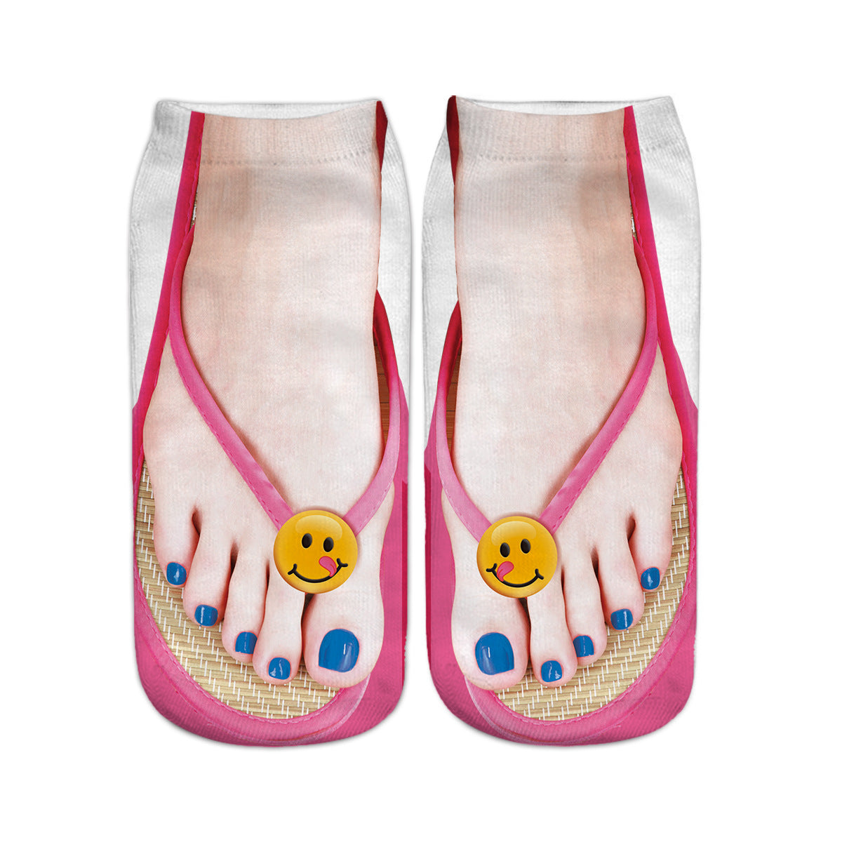 Unisex Printed Flip-Flop Socks