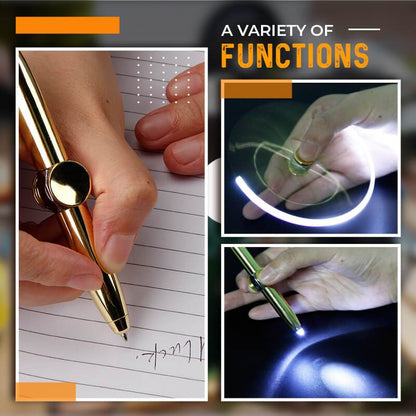 ✨Flash Fingertip Gyro Pen – Stress Relief & Writing 2-in-1, Spinning Design with LED Light, Fun for Office & Study