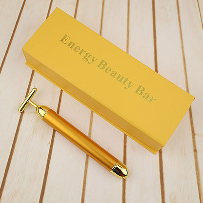 24K Gold Energy Beauty Bar，Electric Facial Massage Roller