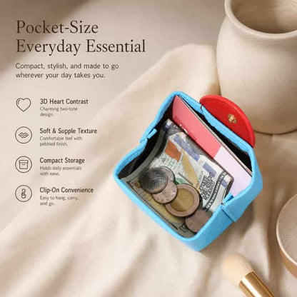 ❤️Sweetheart Mini Leather Pouch – Heart-Shaped & Compact, Jewelry & Coin Organizer, Multi-Purpose Pouch