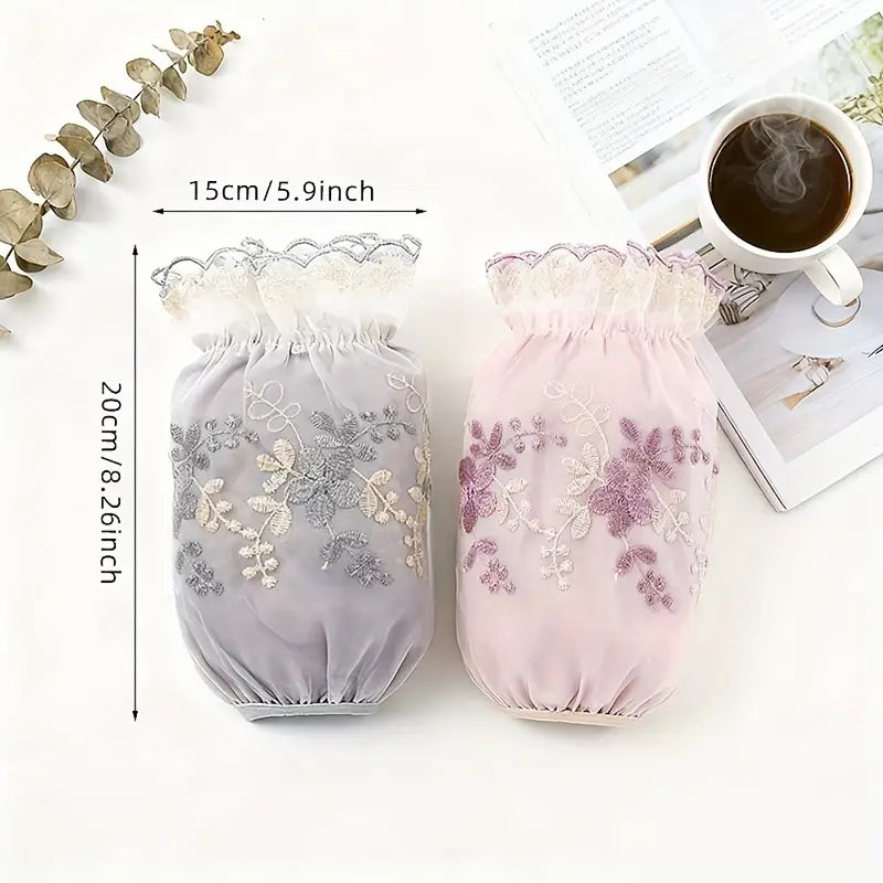 1 Pair Women's Elegant Floral Lace Sleeve Cuffs
