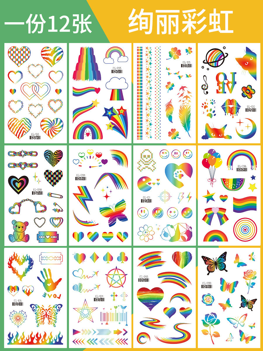 Cartoon Glitter Tattoo Stickers