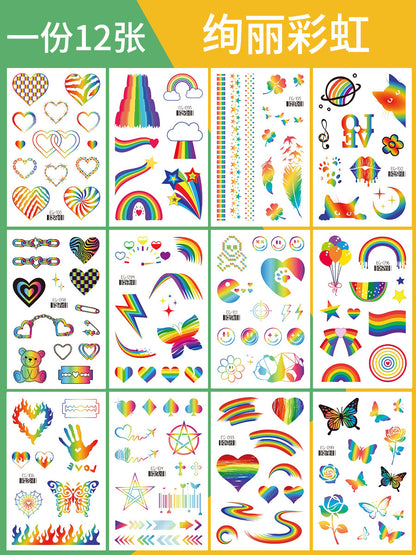 Cartoon Glitter Tattoo Stickers