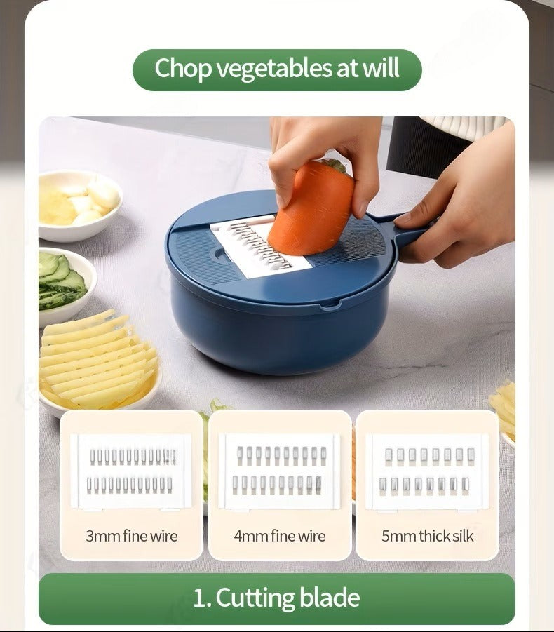 12-in-1 Multifunctional Vegetable Chopper – Easy Slicing&Grating for Everyday Cooking